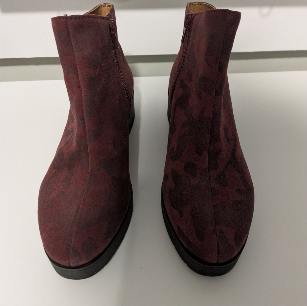 Lucky Brand Karmeya Platform Ankle Boots Red Pattern 7.5 - Picture 2 of 12